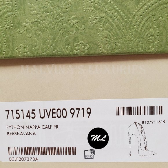 GUCCI SHOES PYTHON PRINT METAL 105mm HIGH HEEL PUMPS - Picture 13 of 14